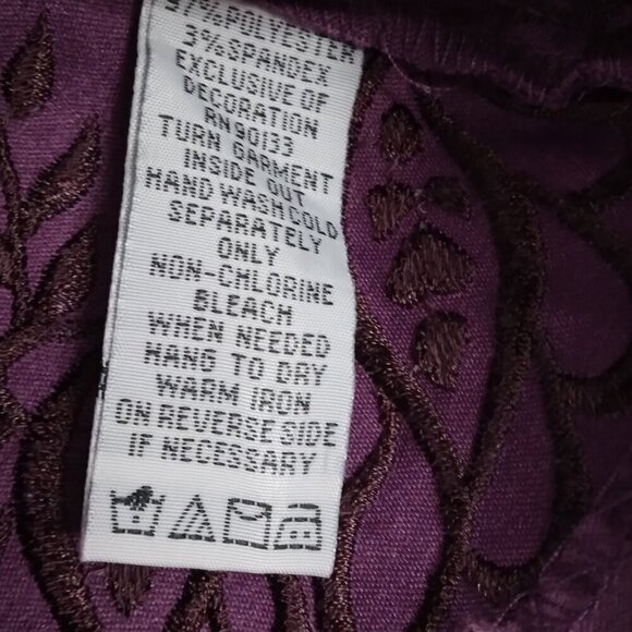 Bob Mackie | Purple Embroidered Faux Suede Jacket | Size L - Picture 8 of 8